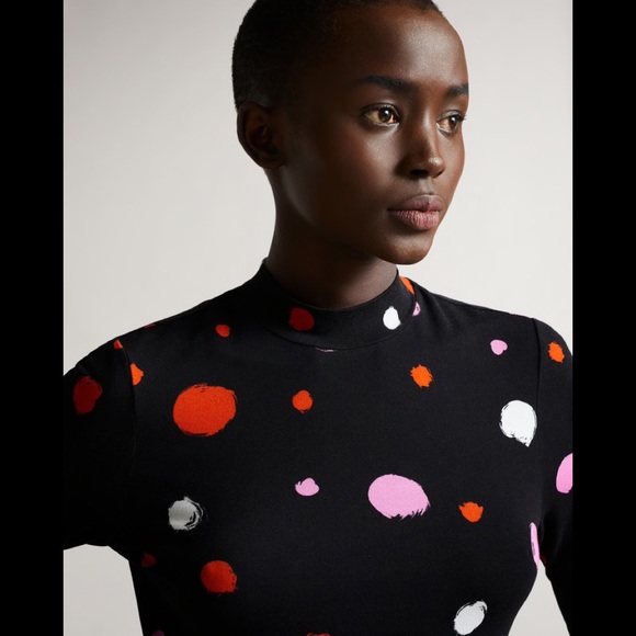 New With Tags Ted Baker London Womens Lilyz High Neck Fitted Tee Multiple Sizes - Picture 4 of 9